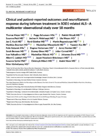 Ergebnisse zu Therapie mit Tofersen bei SOD1 ALS publiziert
